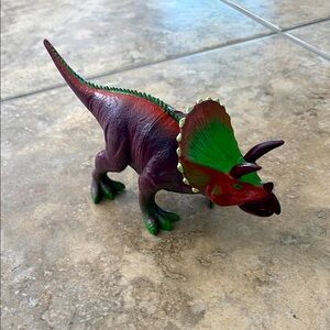 Triceratops Dinosaur Toy - Green and Purple